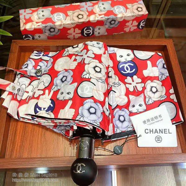 CHANEL香奈兒傘 時尚單品 招財龍貓 春夏新品 驚豔款 最新款山茶花 全自動UV晴雨傘  zm1015